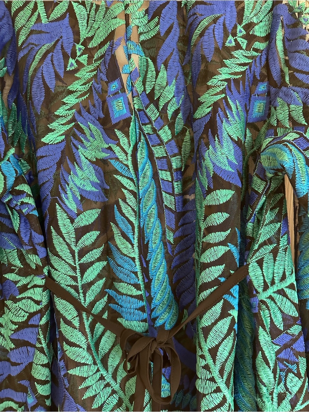 Midnight Velvet tropical embroidered mesh high-low tunic dress size 2X - Picture 5 of 7